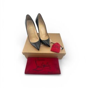 Christian Louboutin Black Pigalle 120 Patent Calf 36.5 Red Sole with box